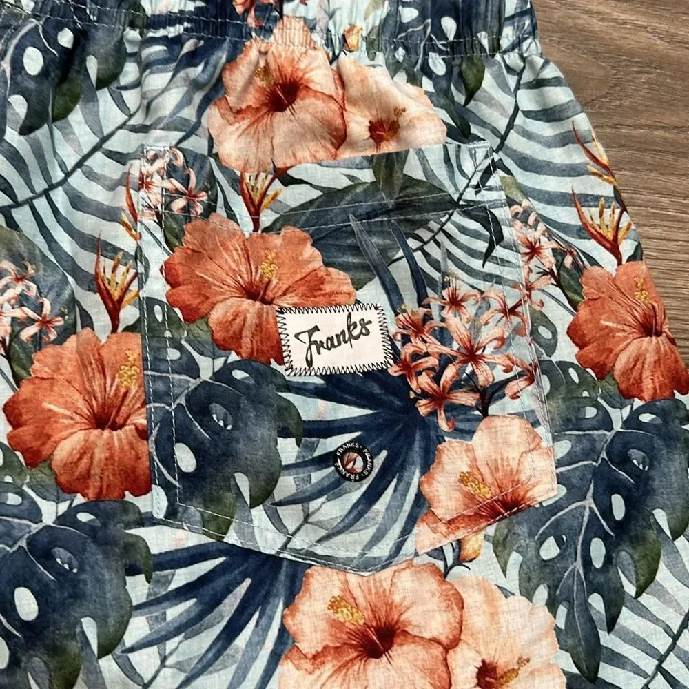 Franks Australia 5.5” Maui Sky Floral Print Swim Trunks Size XL‎